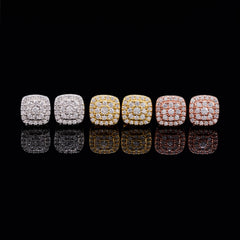 【US 3 Days Delivery】GL 8.2mm Square 925 Silver Moissanite Earrings