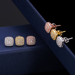 【US 3 Days Delivery】GL 8.2mm Square 925 Silver Moissanite Earrings