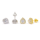【US 3 Days Delivery】GL 8.5MM VVS Heart Cut Moissanite lced Out Stud Earrings 16K Gold Plated