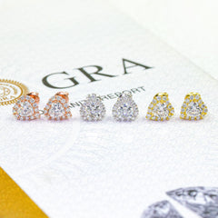 【US 3 Days Delivery】GL 8.5MM VVS Heart Cut Moissanite lced Out Stud Earrings 16K Gold Plated