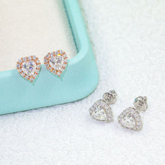 【US 3 Days Delivery】GL 8.5MM VVS Heart Cut Moissanite lced Out Stud Earrings 16K Gold Plated