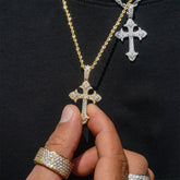 【US 3 Days Delivery】GL Iced Out Cross Princess Cut Moissanite Pendant