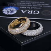 GL 4-Rows Vvs Moissanite Diamond Eternity Ring For Men Silver Hip Hop Ring