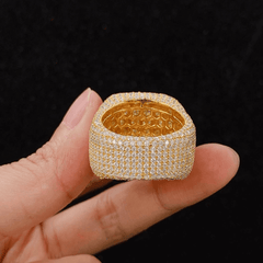 GL Three-dimensional Square Moissanite Hip Hop Ring