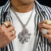 GL Trendy Ttoys Red Nose Clown Full of Diamond Pendant