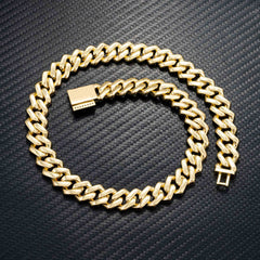 14MM 2 Rows VVS Moissanite EDG Cuban Link Chain