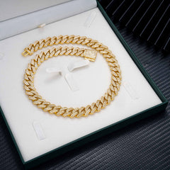 14MM 2 Rows VVS Moissanite EDG Cuban Link Chain