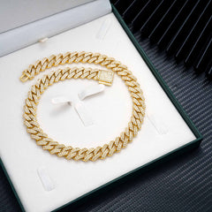 14MM 2 Rows VVS Moissanite EDG Cuban Link Chain