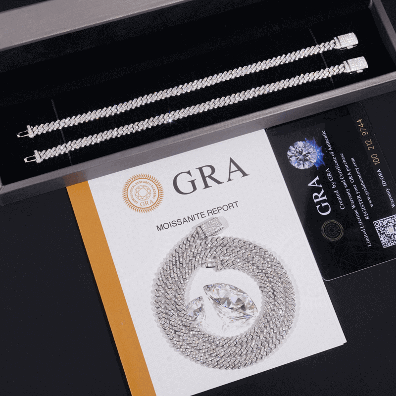 5MM VVS Moissanite Prong Edge Cuban Chain