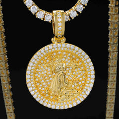GL Catholic Virgin Mary Silver Moissanite Pendant