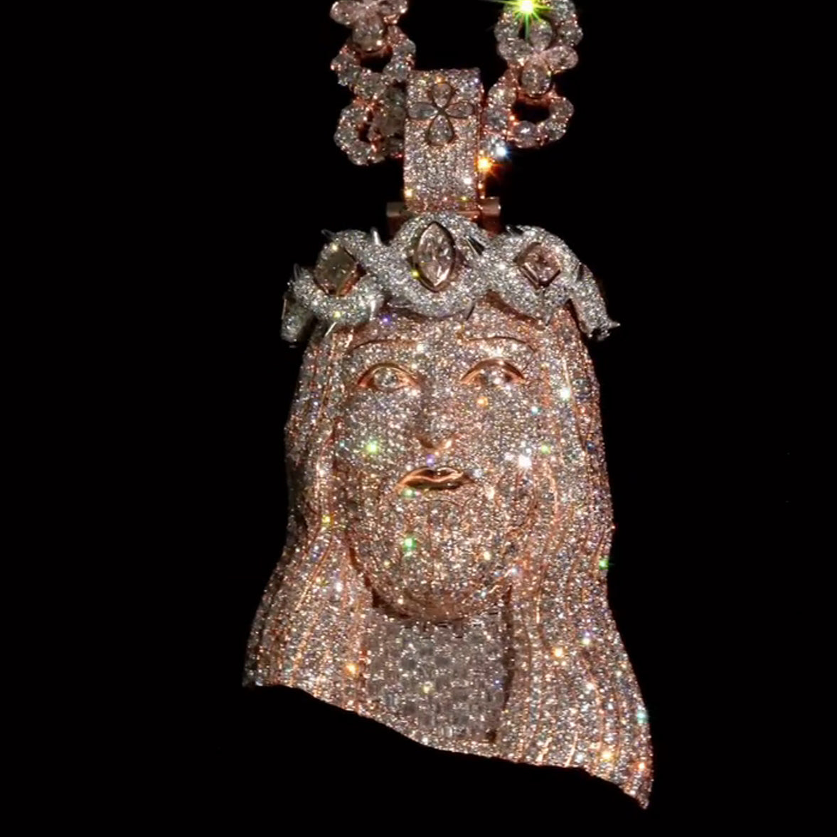 GL Custom Halo Jesus Moissanite Pendant