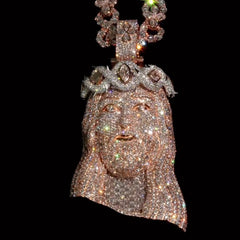 GL Custom Halo Jesus Moissanite Pendant