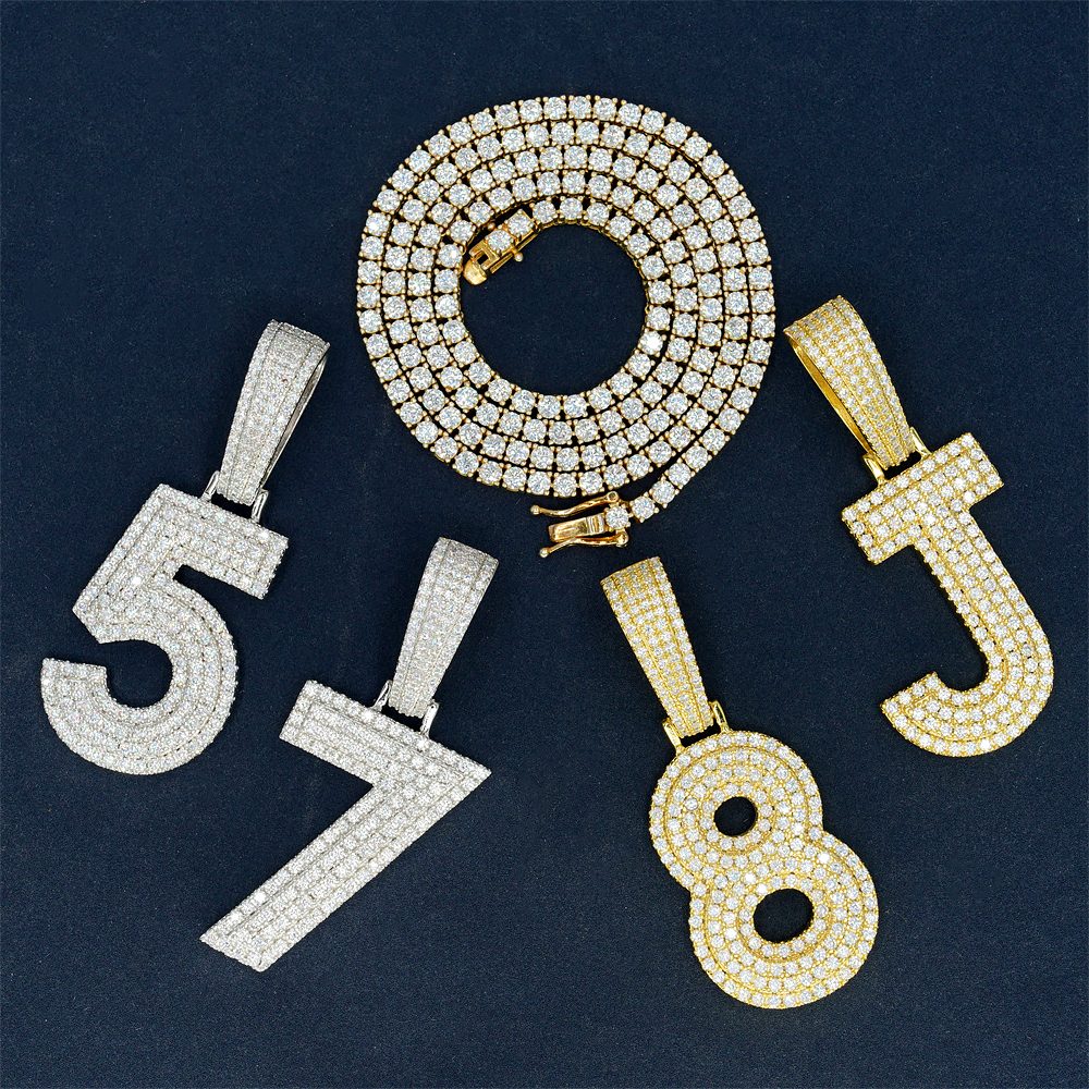 GL Hip Hop jewelry Name Letter Moissanite Diamond Pendant