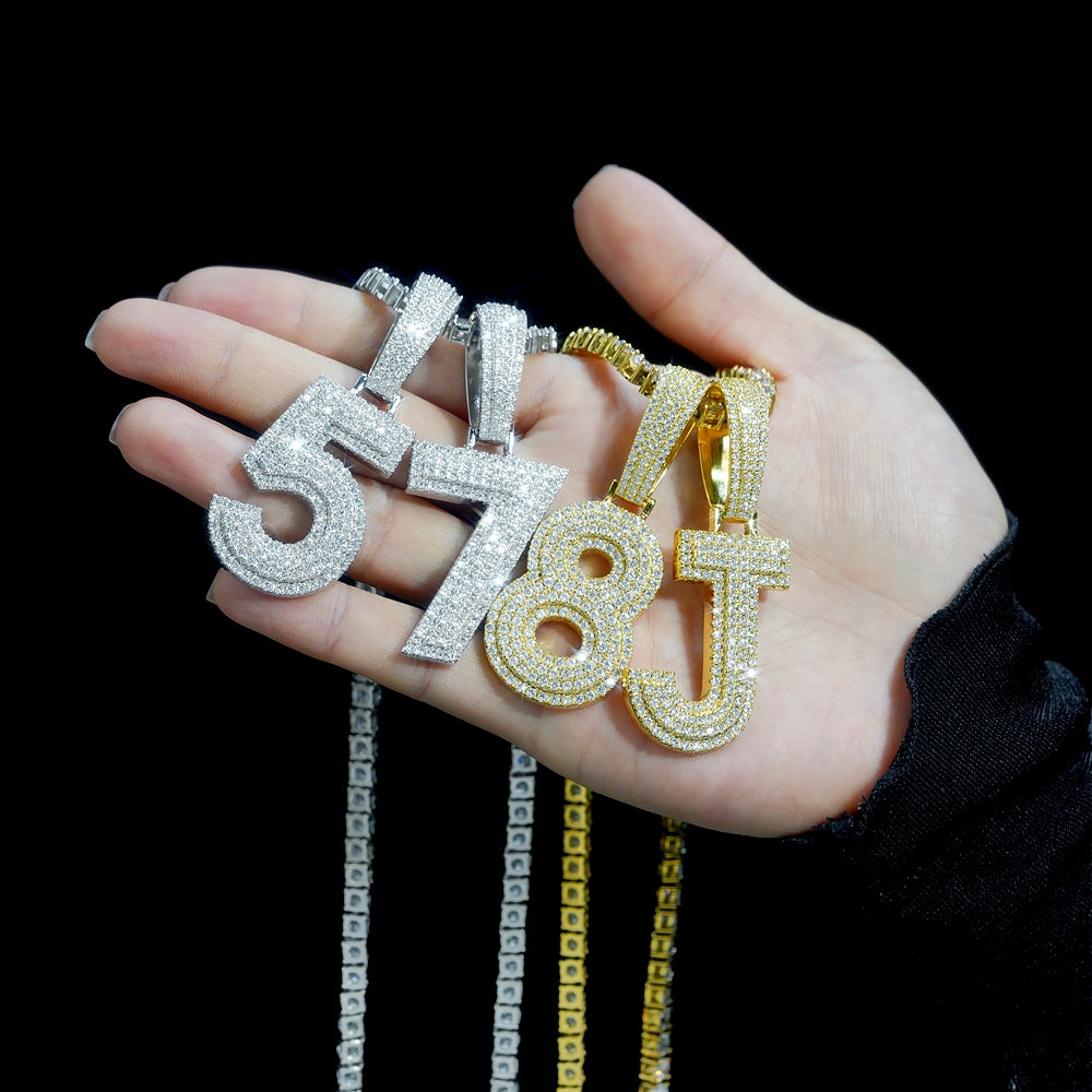 GL Hip Hop jewelry Name Letter Moissanite Diamond Pendant