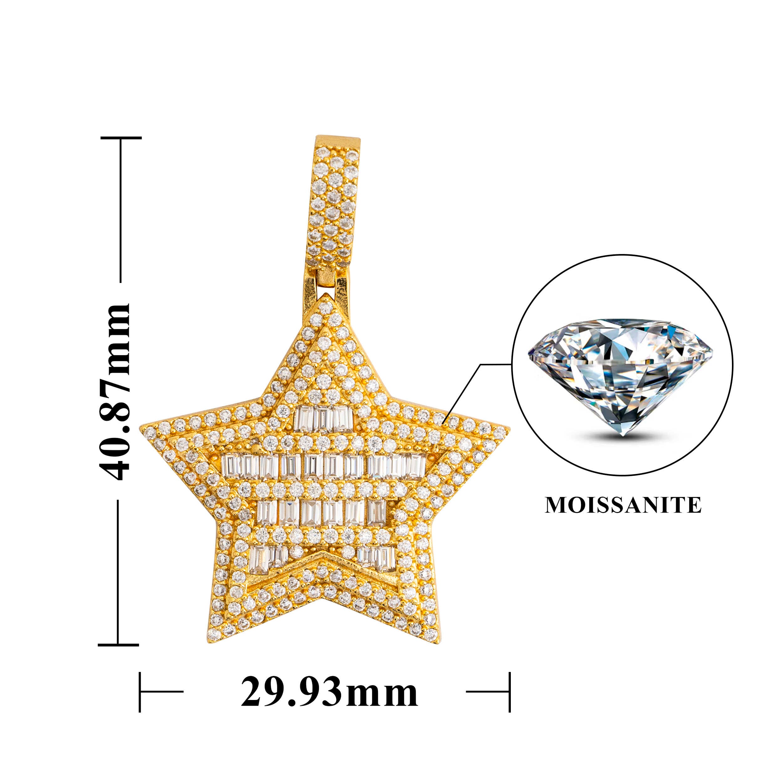 GL Hip Hop Star VVS Moissanite Silver Iced Out Diamond Pendant
