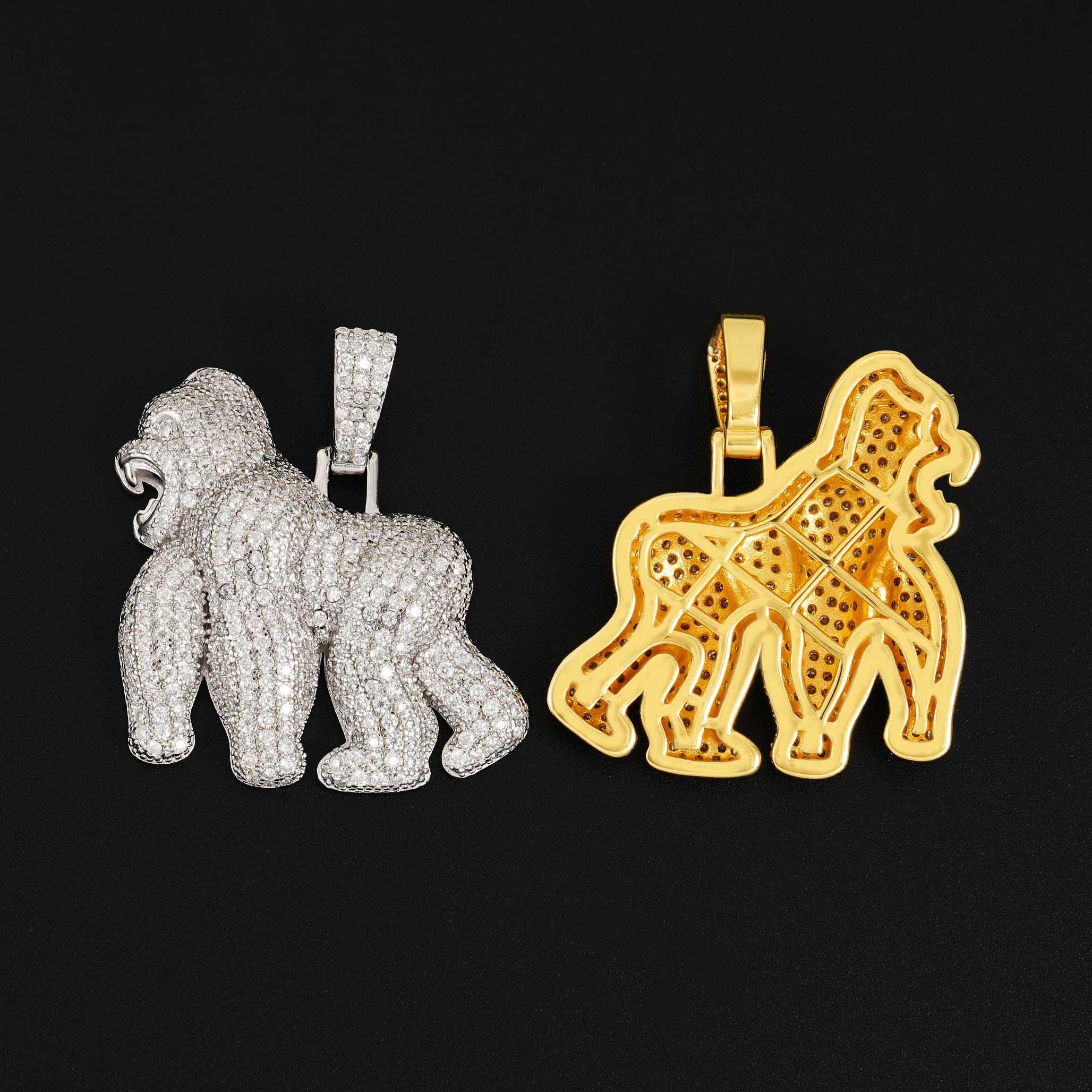 【US 3 Days Delivery】GL Gorilla 925 Sterling Silver Moissanite Pendant