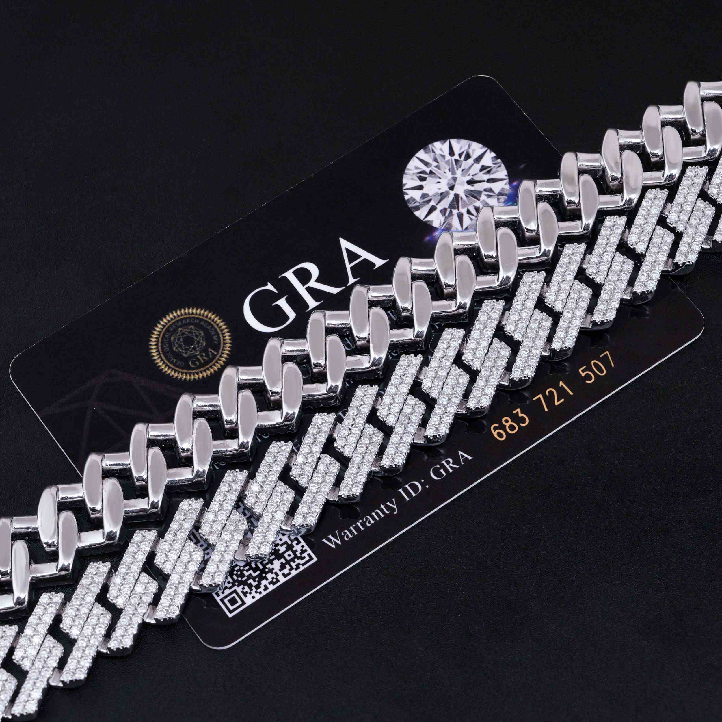 13.5MM 2 Rows VVS Moissanite Cuban Link Chain