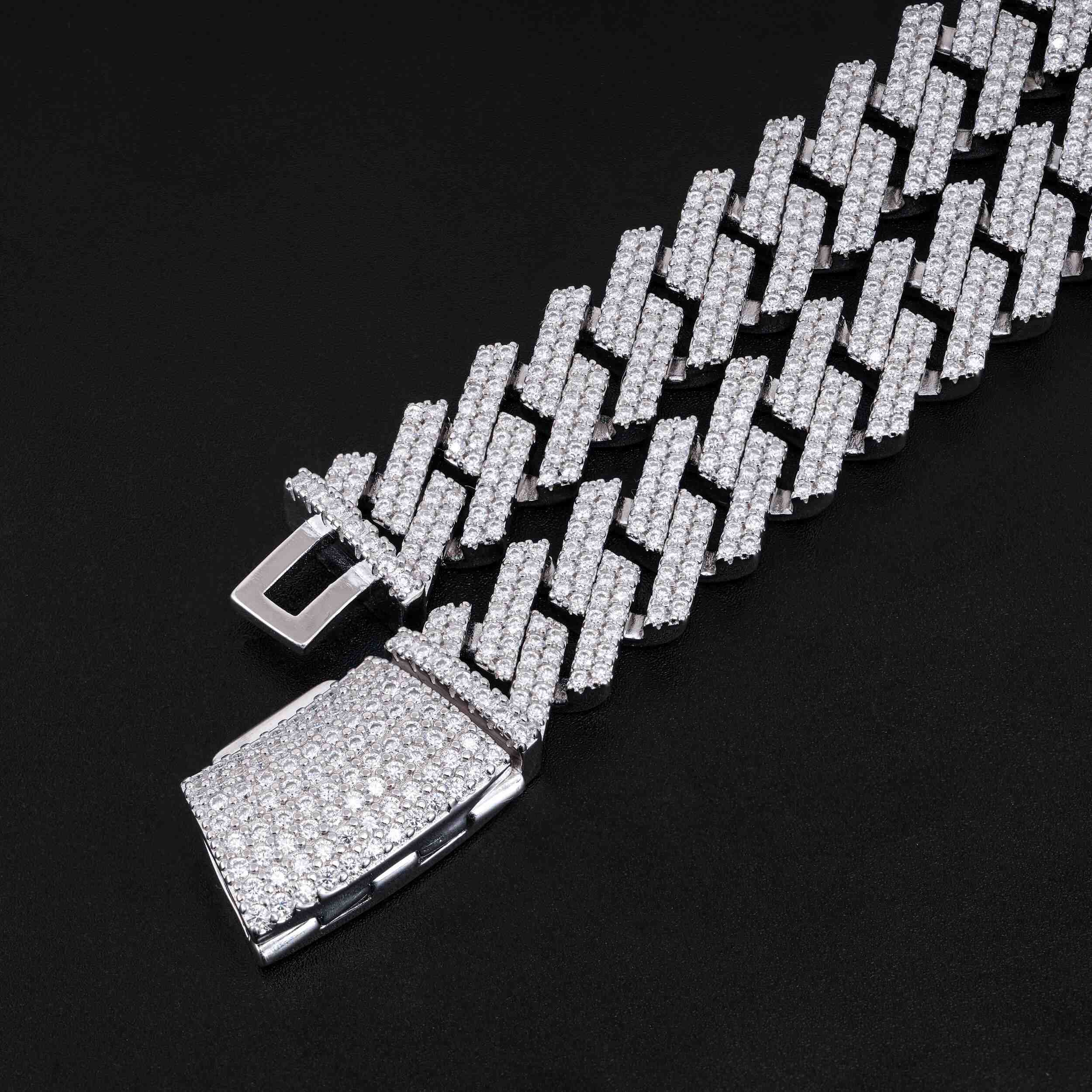 13.5MM 2 Rows VVS Moissanite Cuban Link Chain