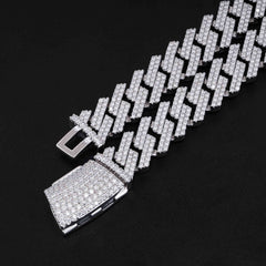 13.5MM 2 Rows VVS Moissanite Cuban Link Chain