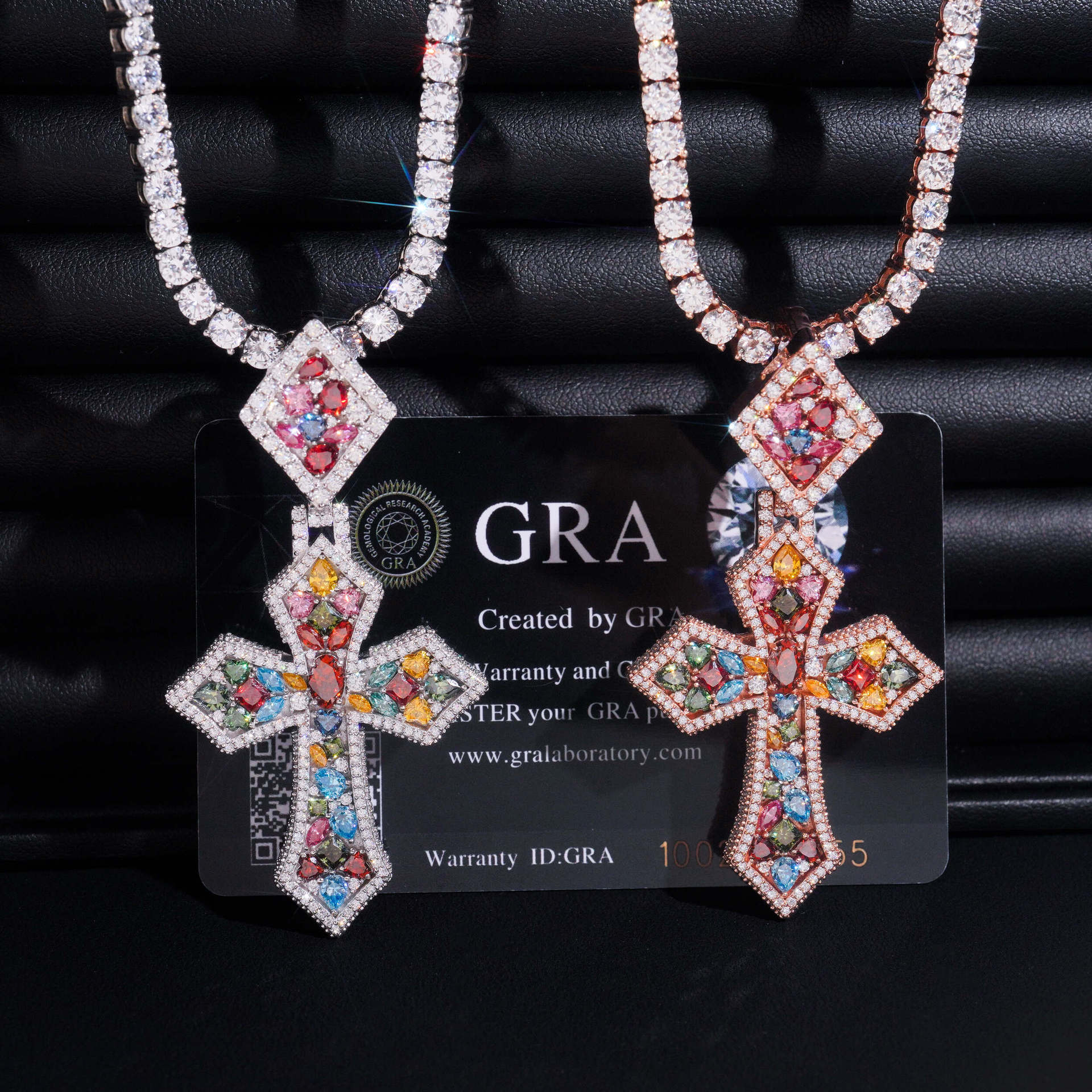 GL Color Cross Hip Hop Silver VVS Moissanite Pendant