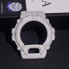 Iced Out D  Color Moissanite Flawless Clarity Bezel & Buckle Watch Case