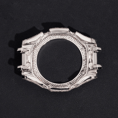 Premium Moissanite Watch Shell – 925 Silver Plated, Hand-Set Stones