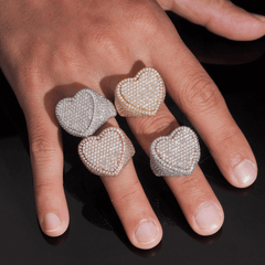 GL Custom Jewelry 925 Sterling Silver moissanite Ring VVS diamond Hip Hop  Heart Ring