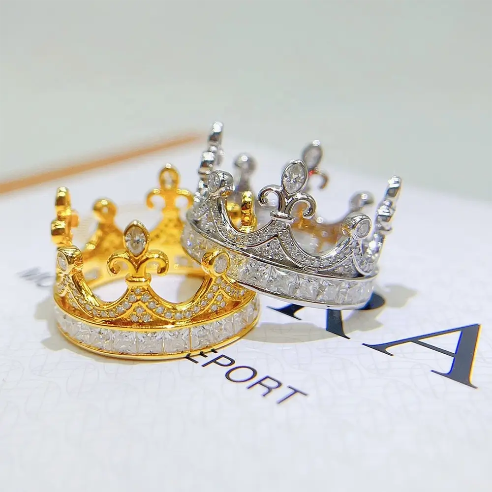 GL Fashion Iced out Imperial Crown VVS Moissnaite Diamond Hip Hop Ring