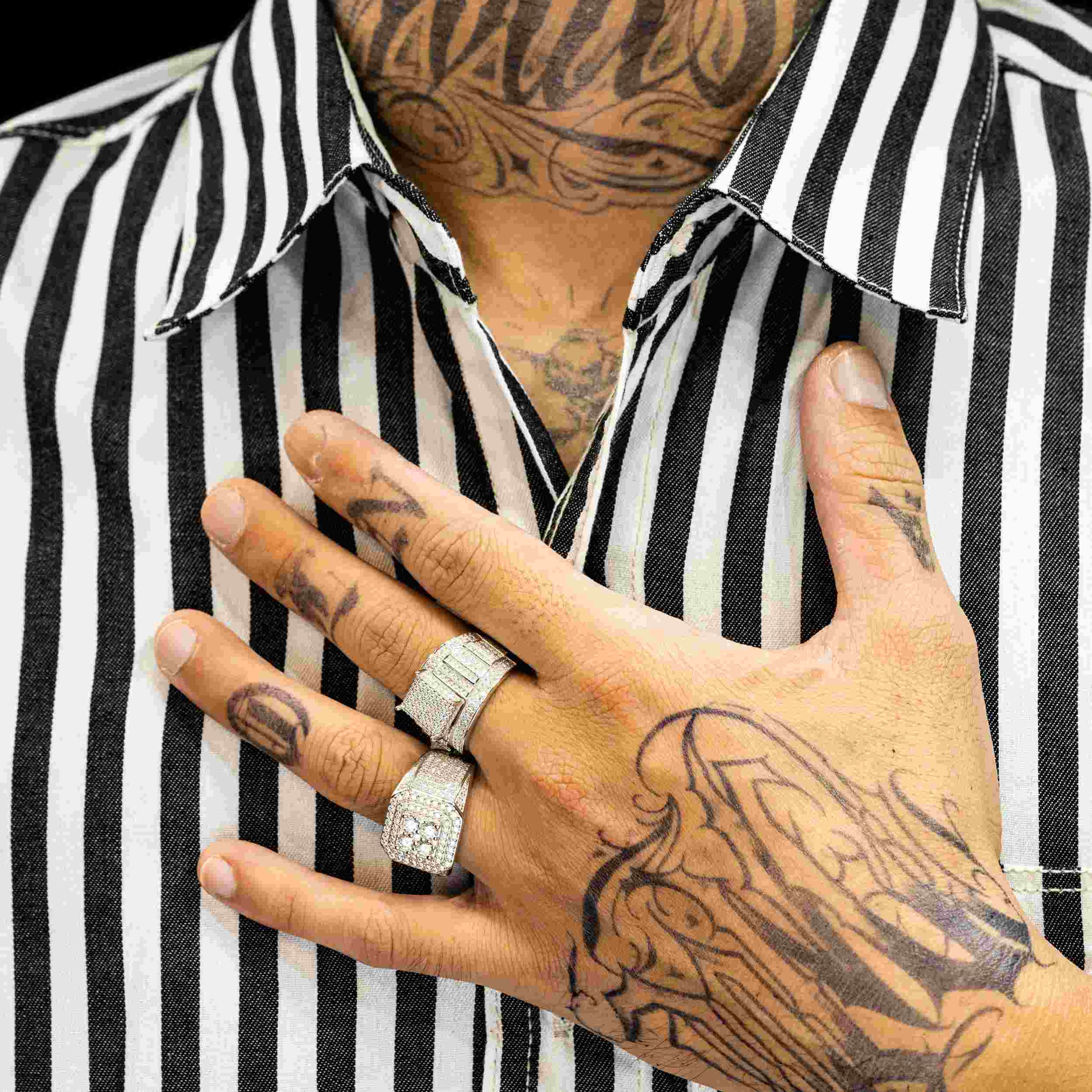 GL Top Quality Iced Out Jewelry VVS Moissanite Hip Hop Men Ring