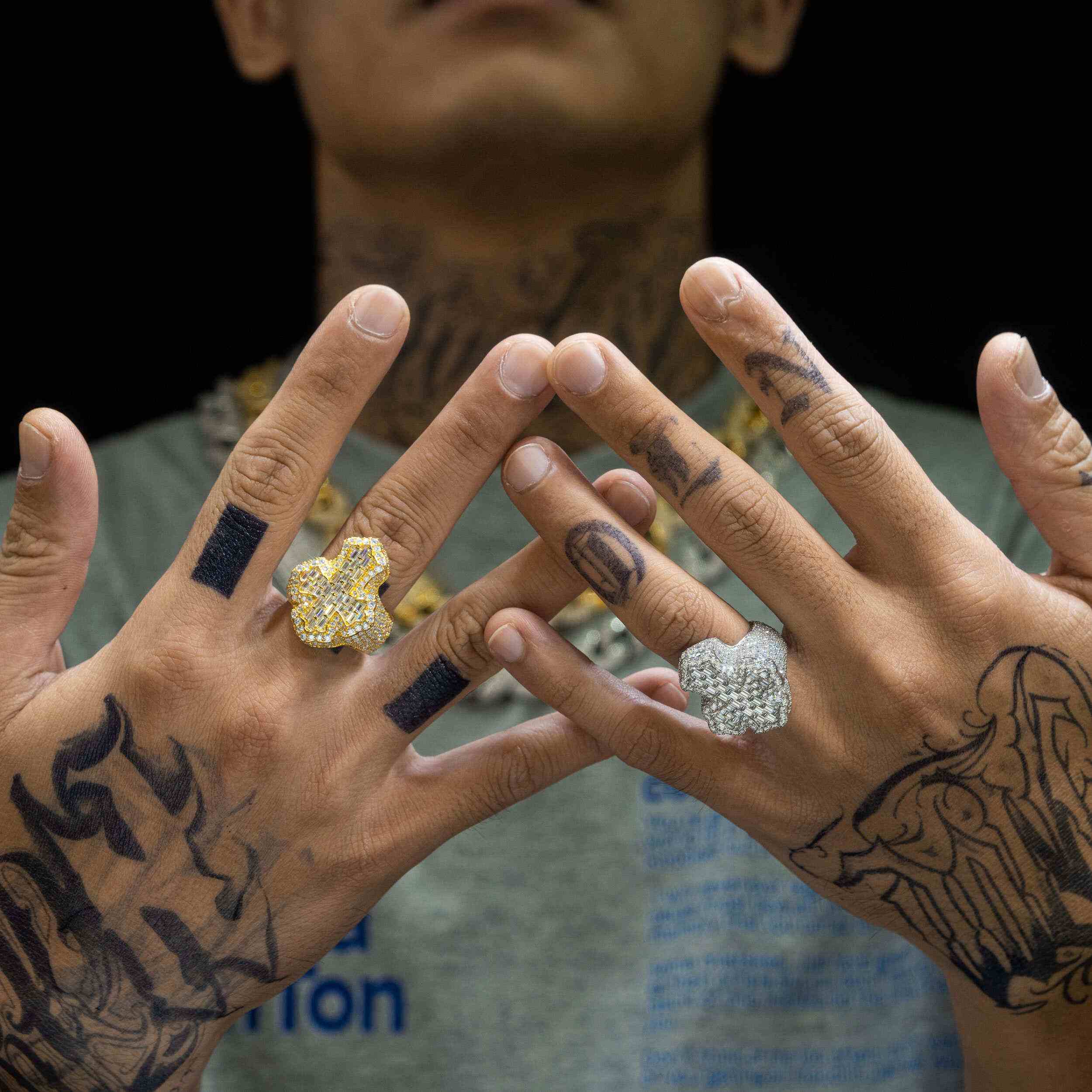 【US 3 Days Delivery】GL Cross Moissanite 925 Sterling Silver Hip Hop Ring