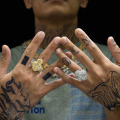 【US 3 Days Delivery】GL Cross Moissanite 925 Sterling Silver Hip Hop Ring