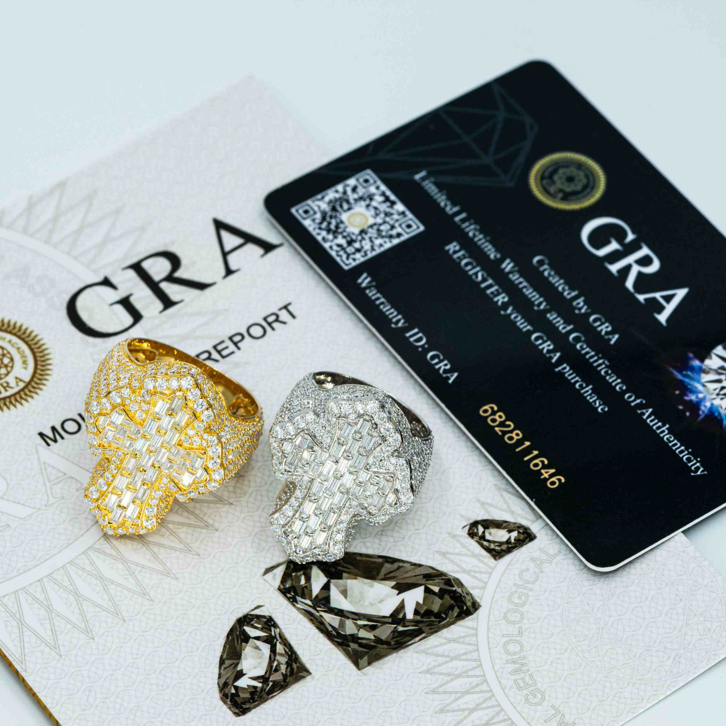 【US 3 Days Delivery】GL Cross Moissanite 925 Sterling Silver Hip Hop Ring