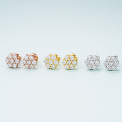 【US 3 Days Delivery】GL Hip Hop Earrings 925 Sterling Silver Moissanite Stud Earrings
