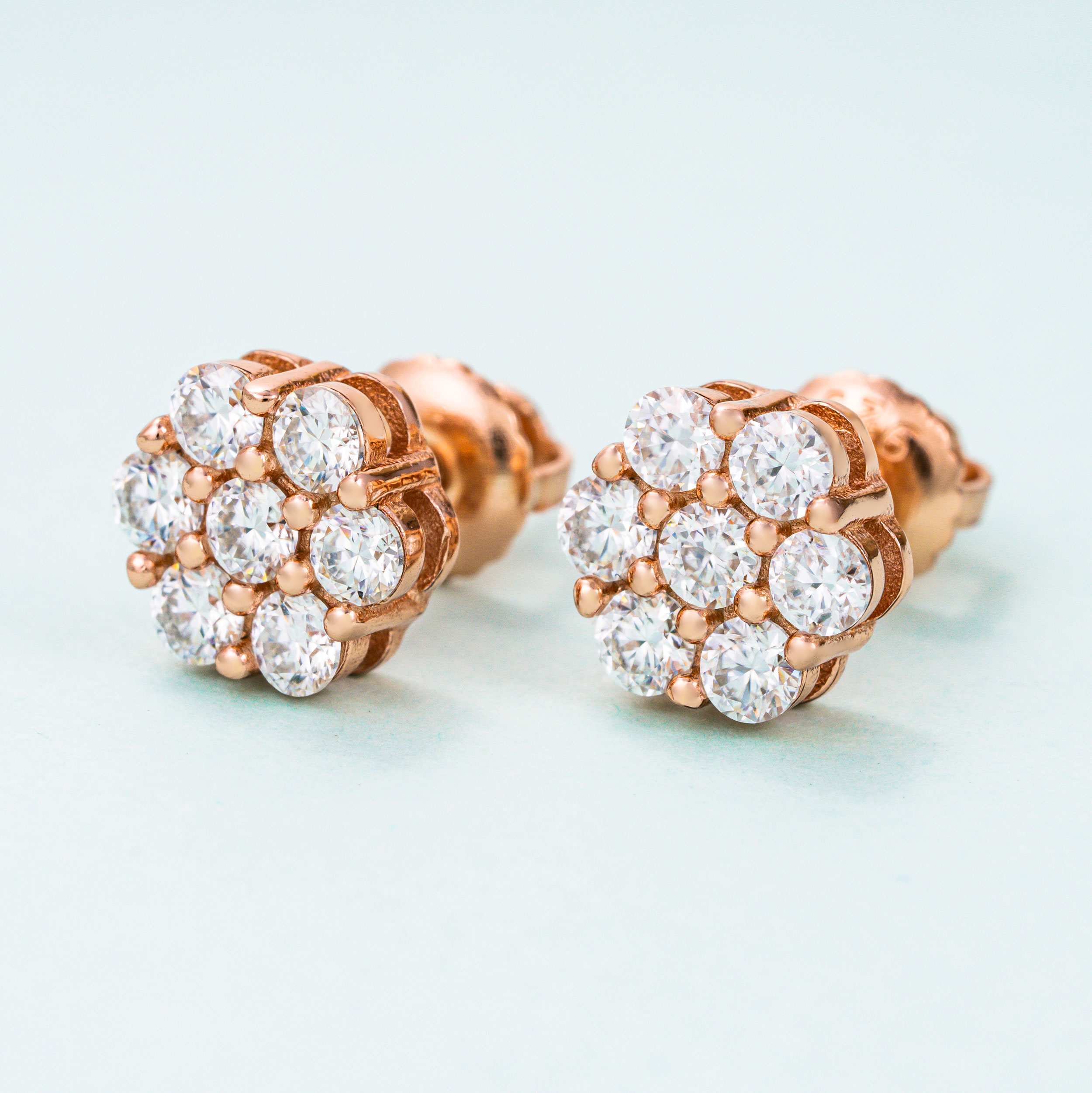 【US 3 Days Delivery】GL Hip Hop Earrings 925 Sterling Silver Moissanite Stud Earrings
