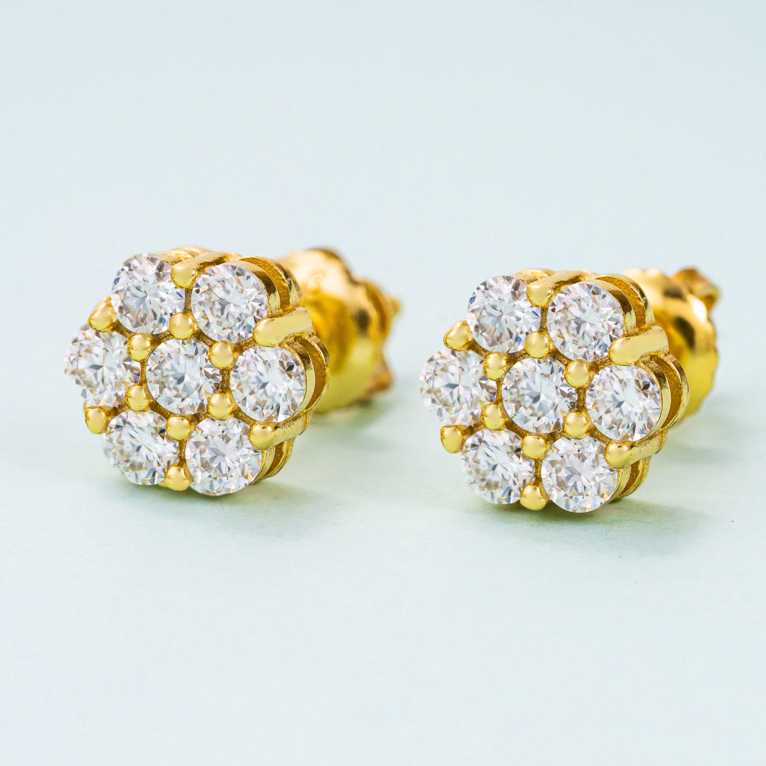 【US 3 Days Delivery】GL Hip Hop Earrings 925 Sterling Silver Moissanite Stud Earrings