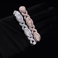 13MM Evil Eye Infinity VVS Moissanite Cuban Link Chain