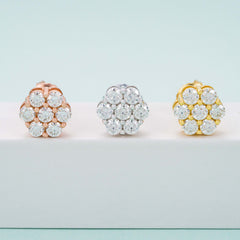 【US 3 Days Delivery】GL Hip Hop Earrings 925 Sterling Silver Moissanite Stud Earrings