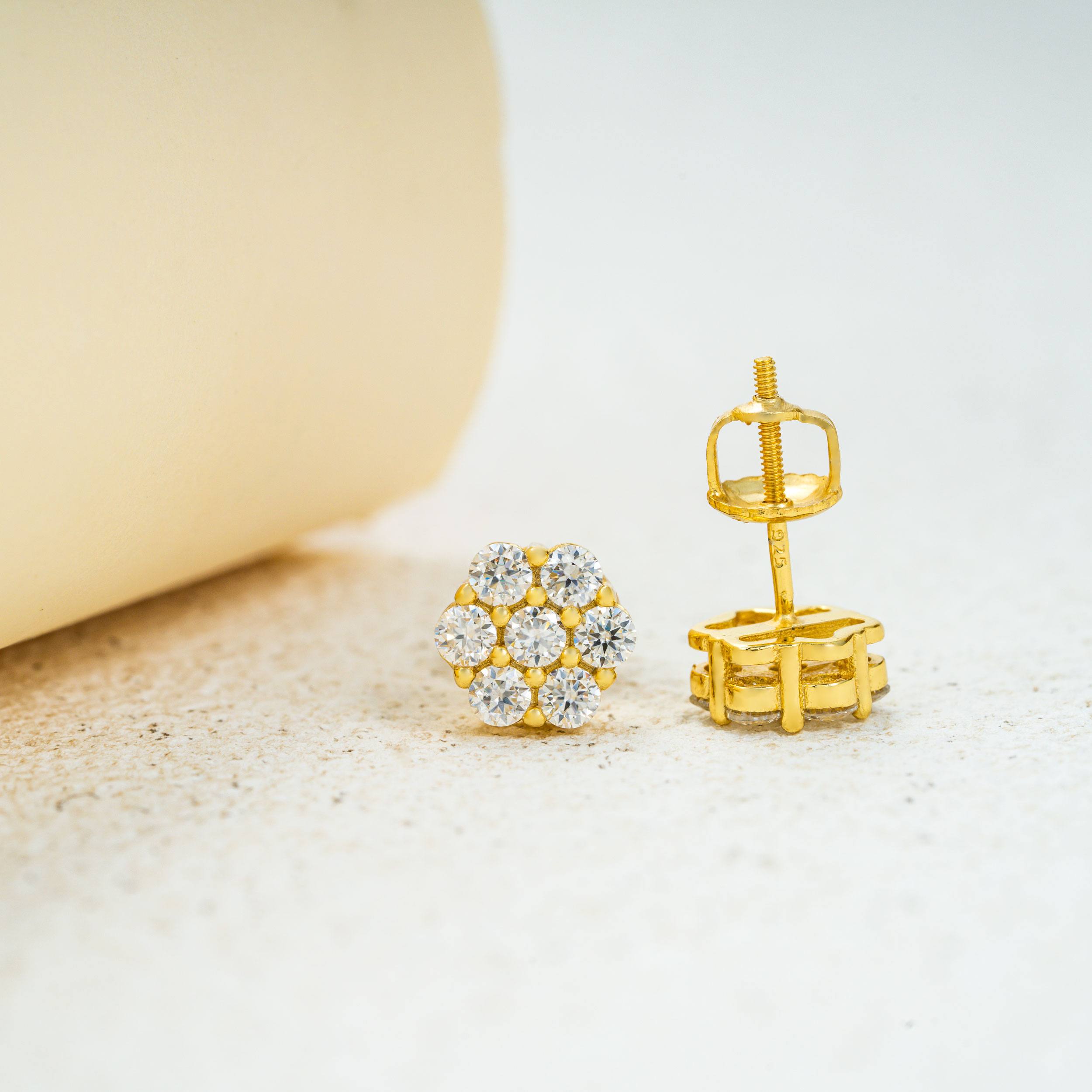 【US 3 Days Delivery】GL Hip Hop Earrings 925 Sterling Silver Moissanite Stud Earrings