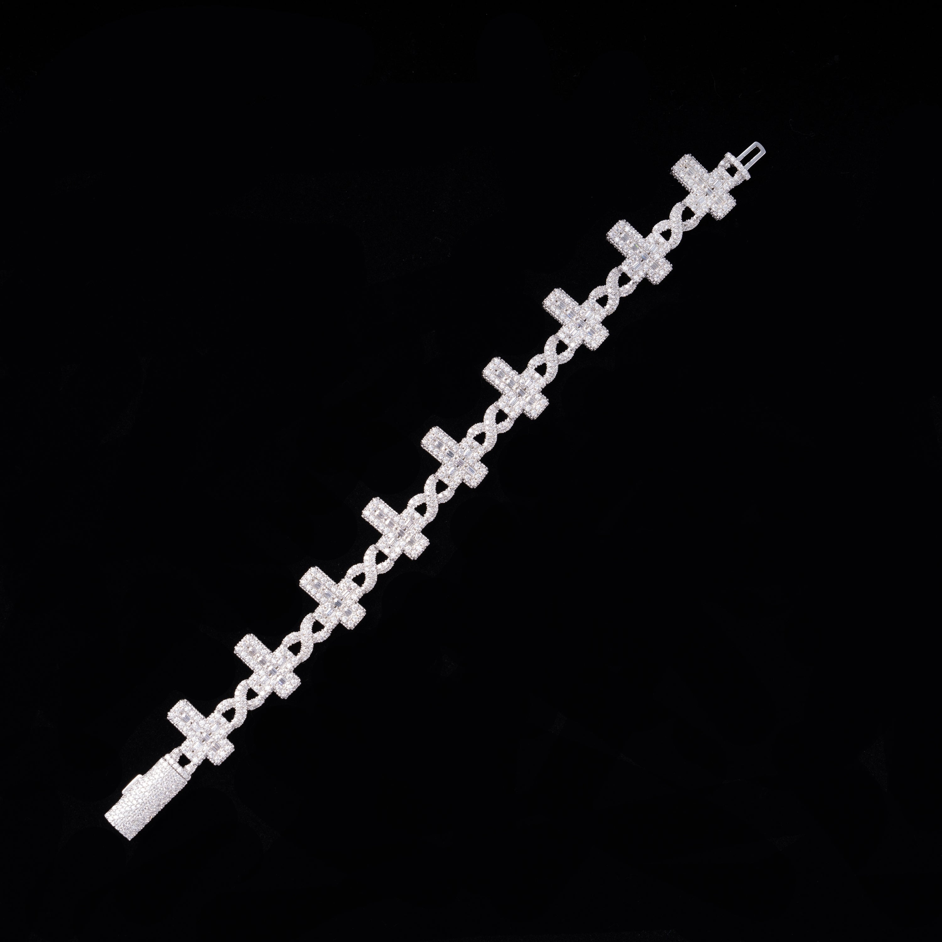 6MM Infinity Cross VVS Moissanite Cuban Chain Bracelet