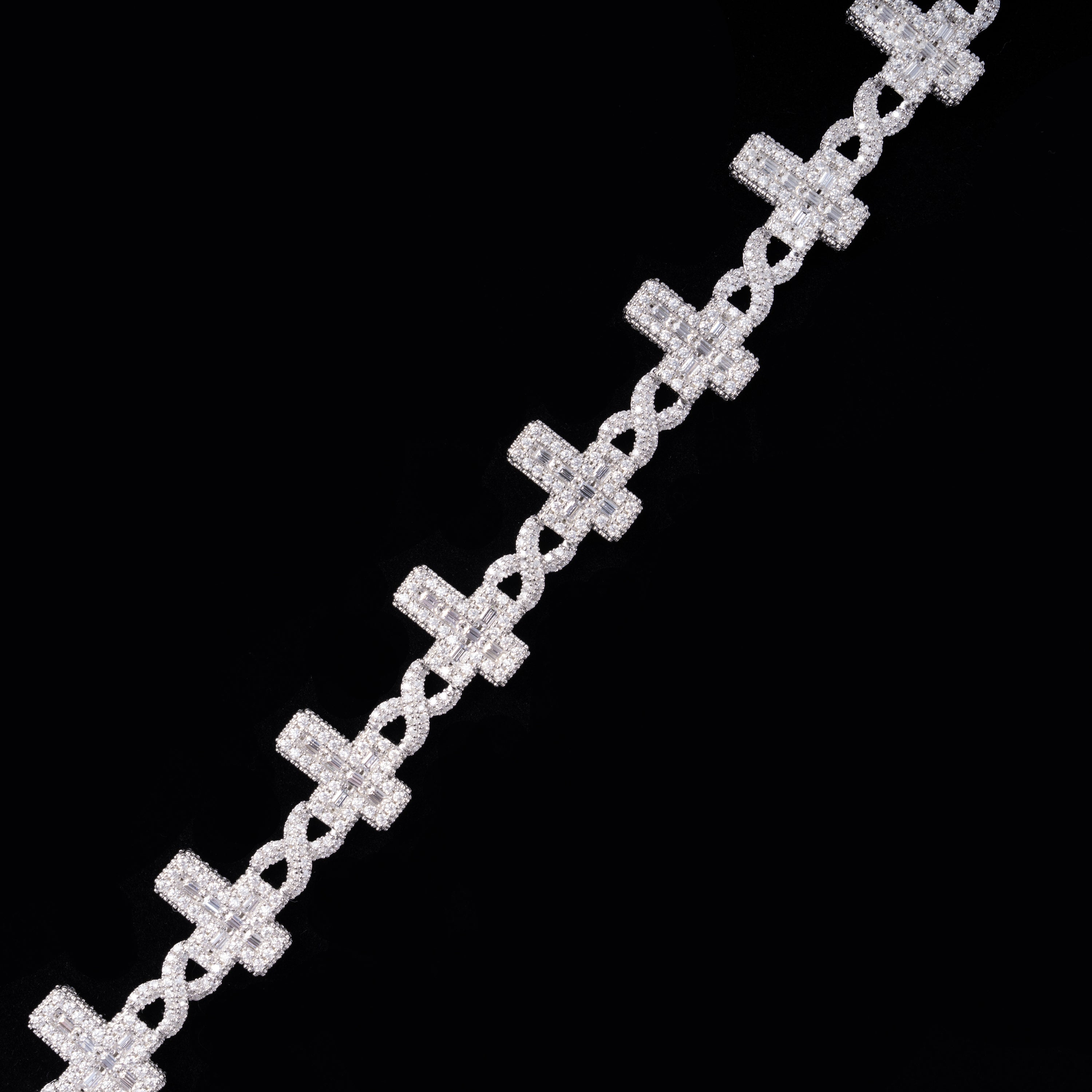 6MM Infinity Cross VVS Moissanite Cuban Chain Bracelet