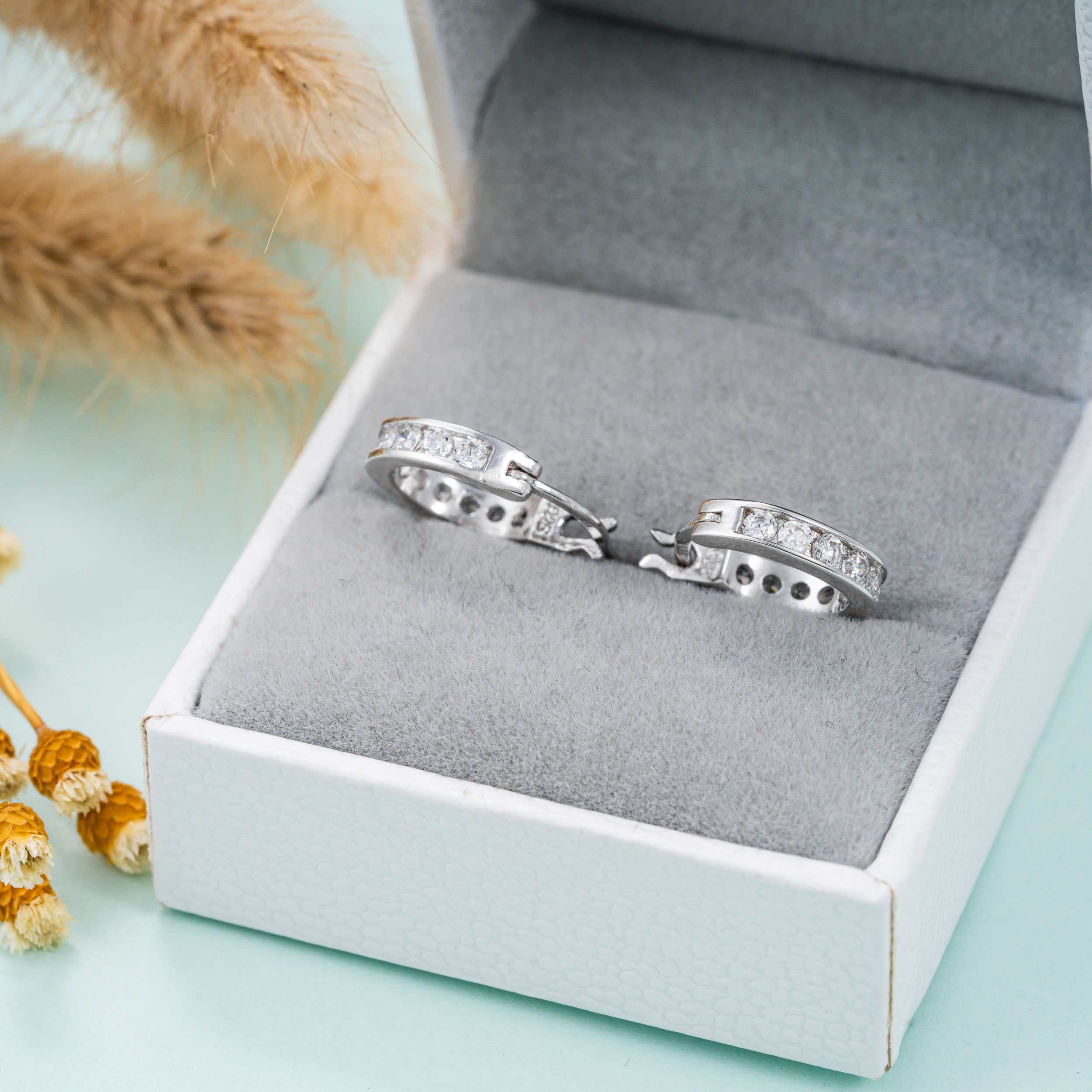 GL Hip Hop D VVS Moissanite Diamond Stud 925 Sterling Silver Earrings
