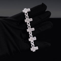 6MM Infinity Cross VVS Moissanite Cuban Chain Bracelet