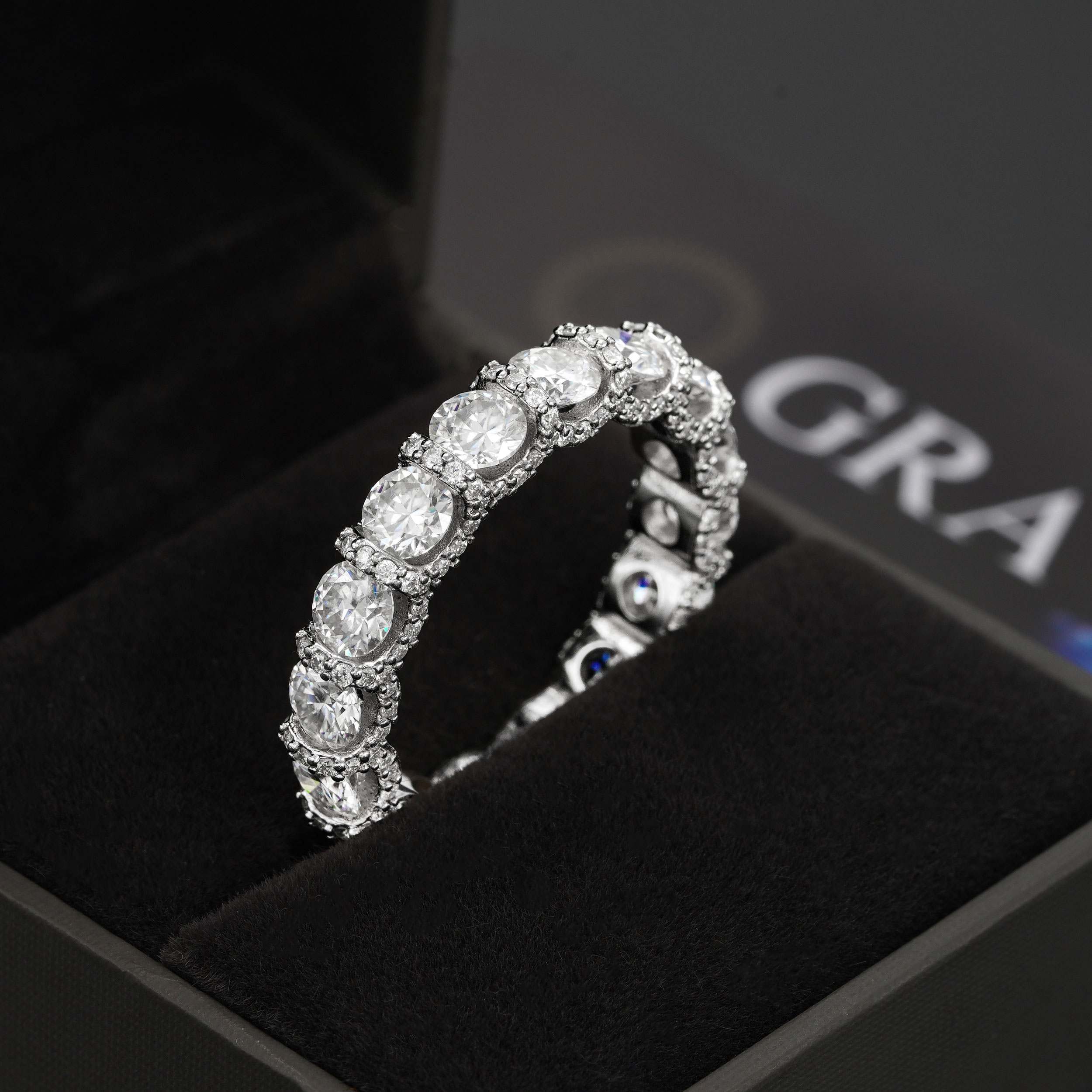GL 925 Sterling Silver Gold Plated  Round Moissanite Engagement Ring