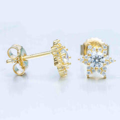 GL Hiphop Jewelry  925 Sterling Silver VVS Round Cut Moissanite Stud Star Shape Earring