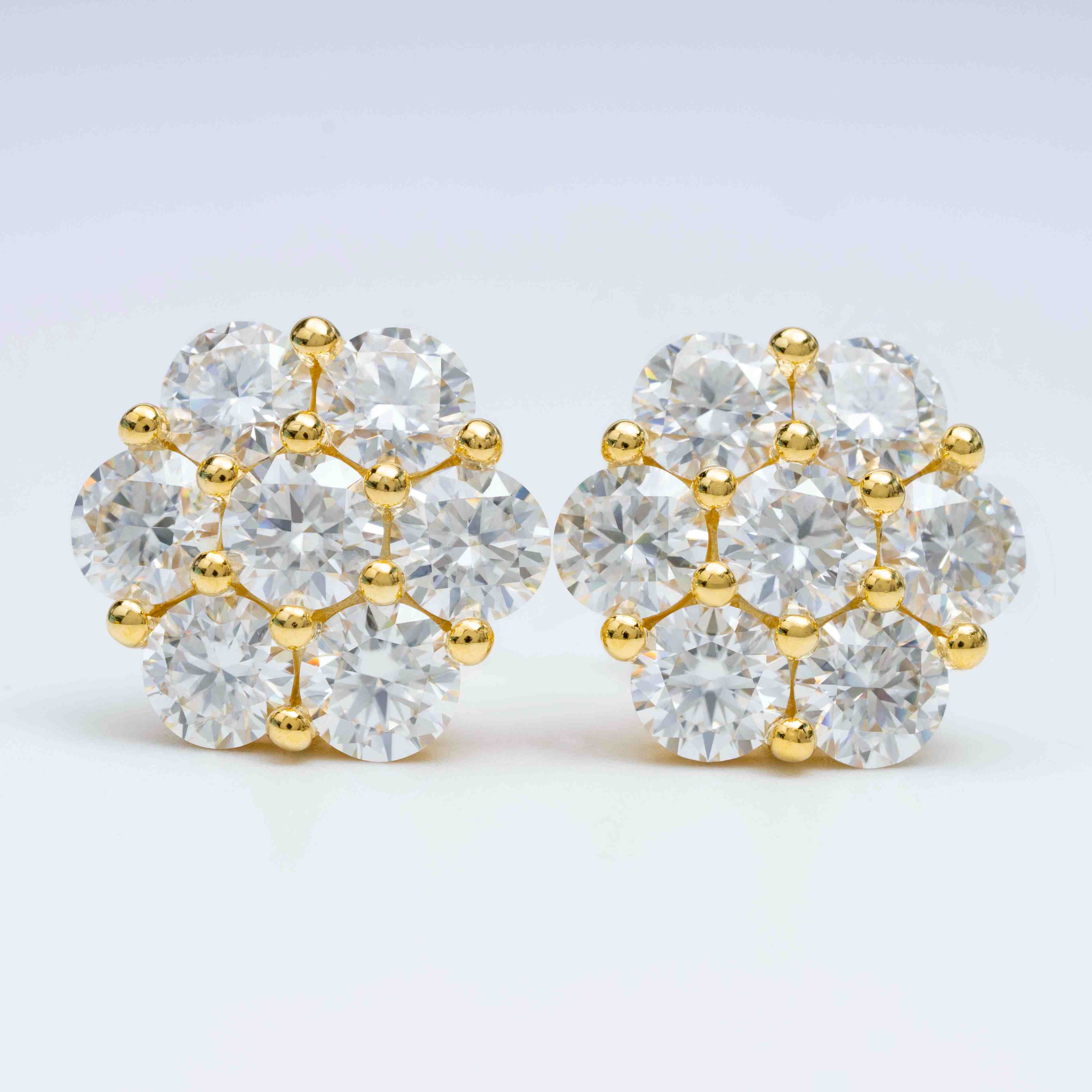 GL High Quality 925 Sterling Silver VVS Round Cut Moissanite Stud Earring