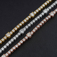 GL Hip Hop VVS Moissanite S925 Silver Tennis Chain Bracelet