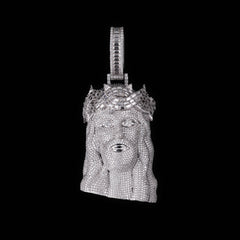 GL Halo Jesus Crown of Thorns Rectangular Moissanite Pendant