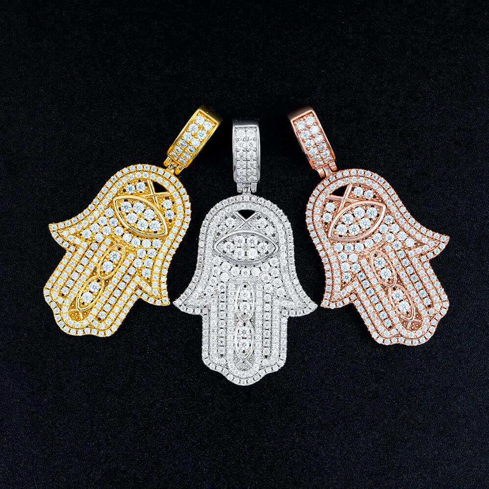 Ice Out Necklace Pendant HipHop Jewelry 925 silver Moissanite pendant