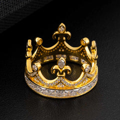 GL Fashion Iced out Imperial Crown VVS Moissnaite Diamond Hip Hop Ring