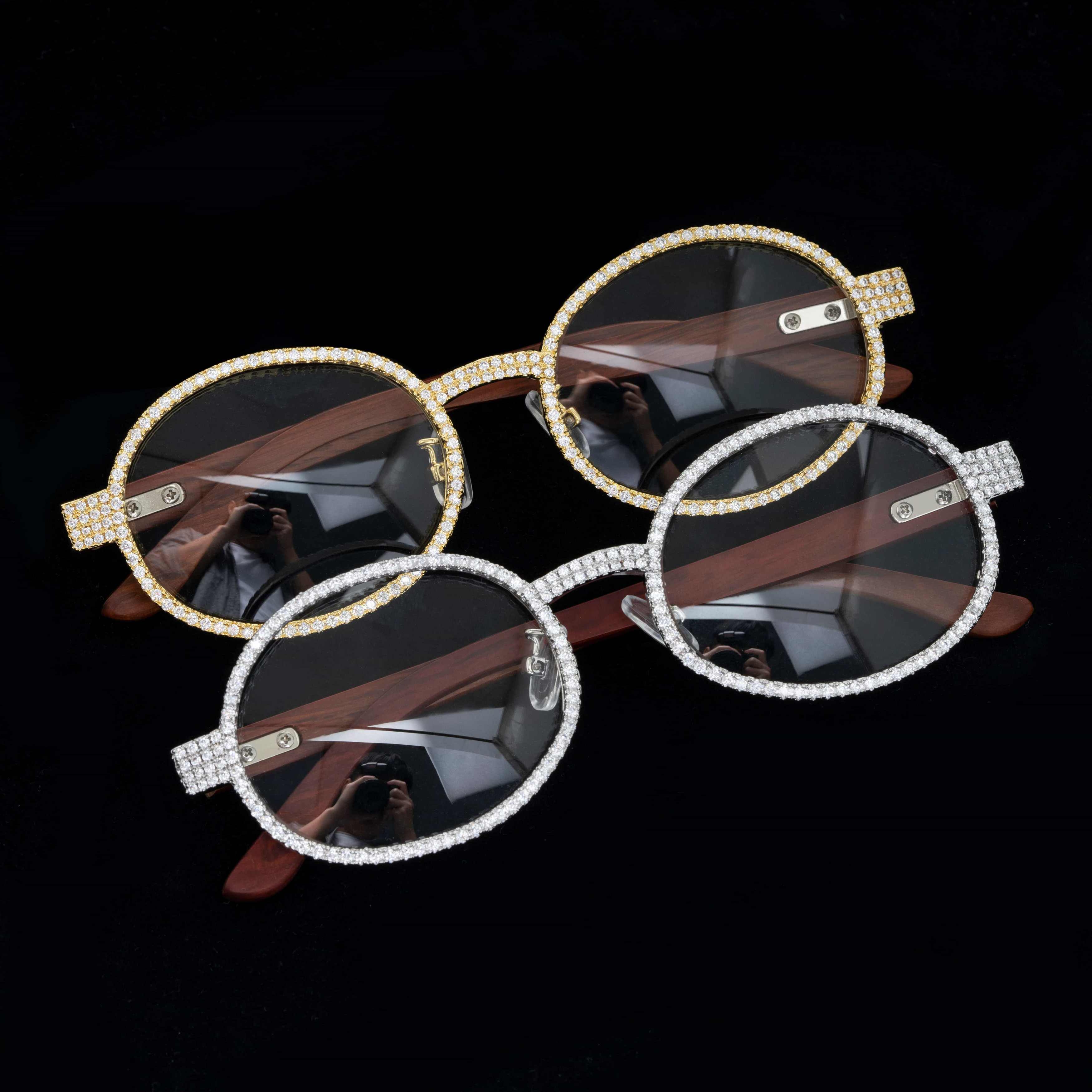GL Hip Hop Iced Out 5A+ Zircon Sunglasses Jewelry Glasses